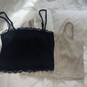 Forever 21 Cropped Lace Tank Tops - 2 Pack